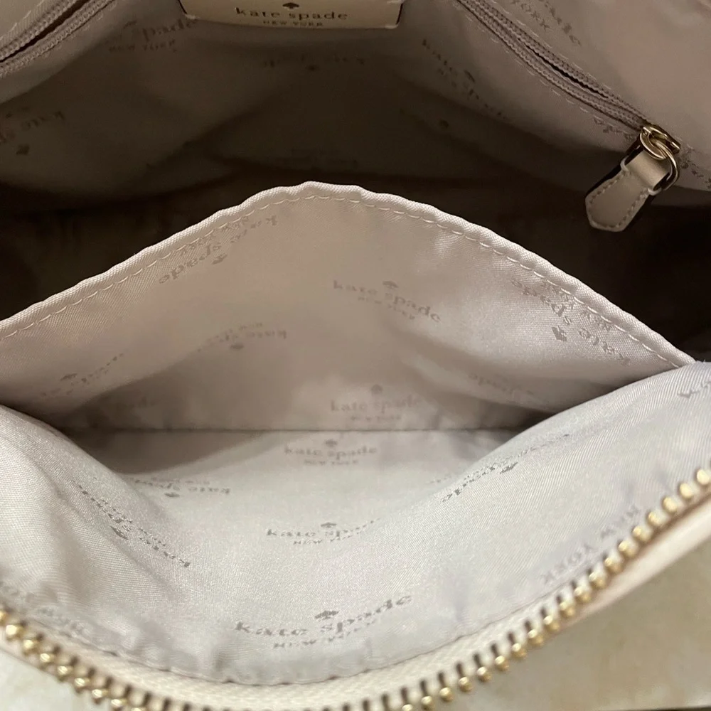 kate spade Signature Spade Flower PVC Large Crossbody, Dark Beige/Cream - Picture 10 of 14